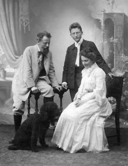 Familie Schrödinger: Rudolf, Erwin und Georgine