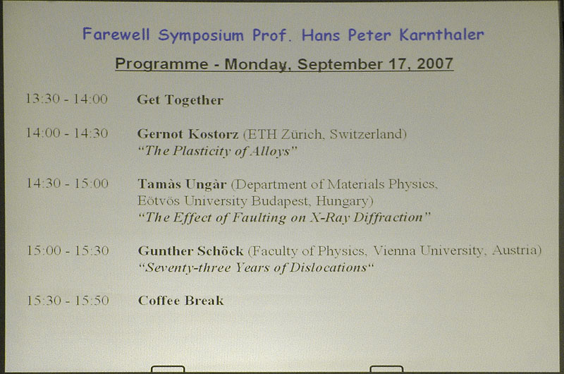 Farewell Symposium für Hans-Peter Karnthaler