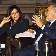 Ingrid Thurnher und Joseph Stiglitz