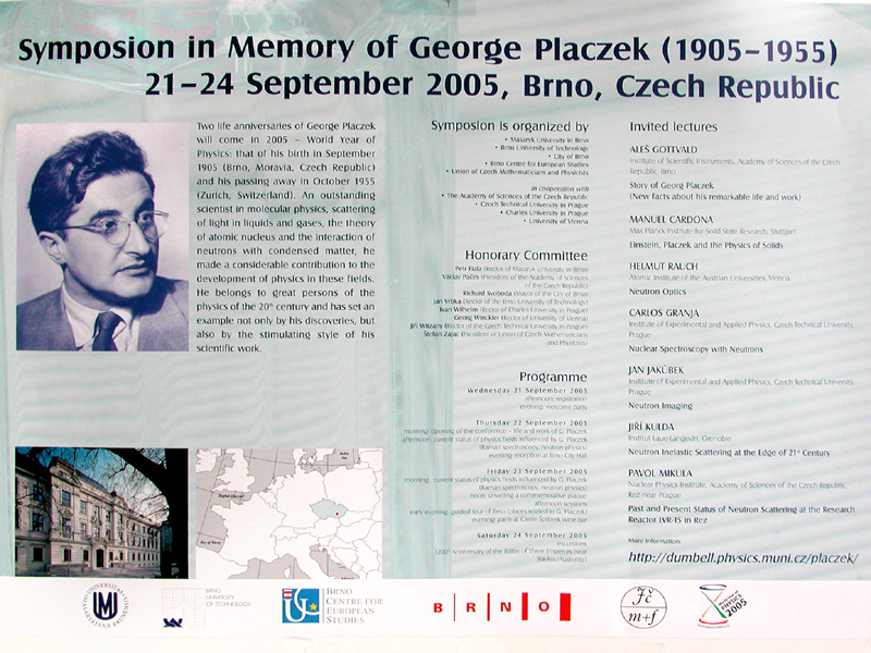 Das Plakat für das Georg Placzek-Symposium