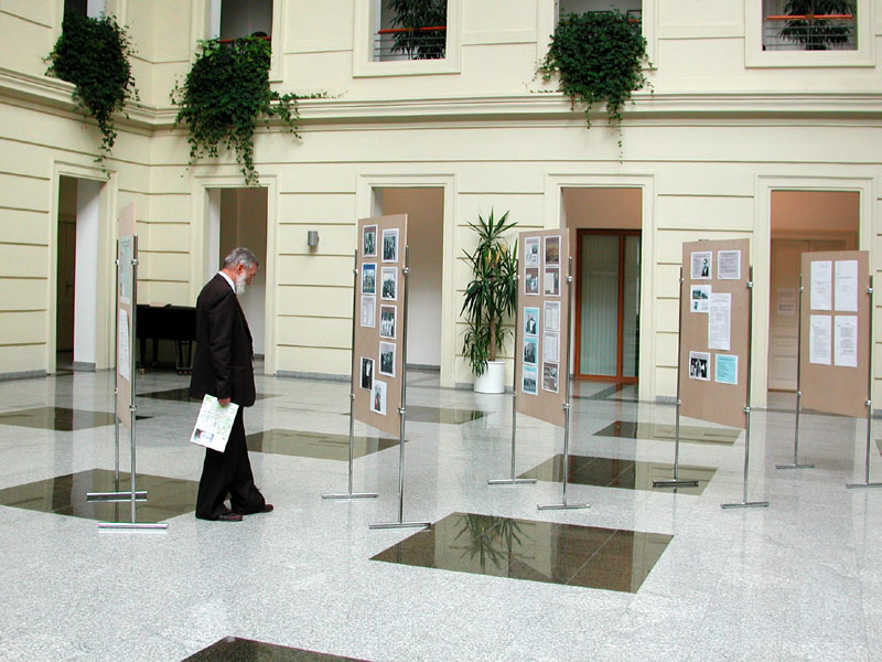 Wolfgang Kerber betrachtet die Placzek-Ausstellung