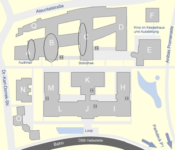 Lageplan der Donau-Universitt Krems