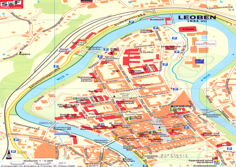 City map of Leoben