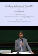 Verleihung des Loschmidt-Preises 2013 der Chemisch-Physikalischen Gesellschaft